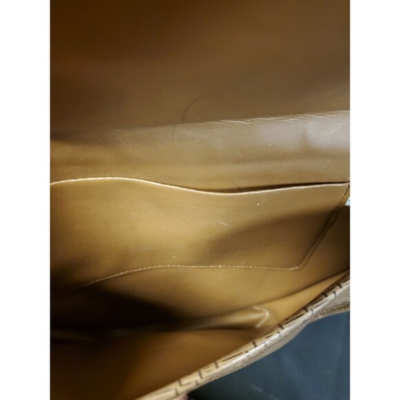 Carlos Falchi Beige Brown Coated Canvas Shoulder Cross Body Bag Puse - Picture 5 of 7